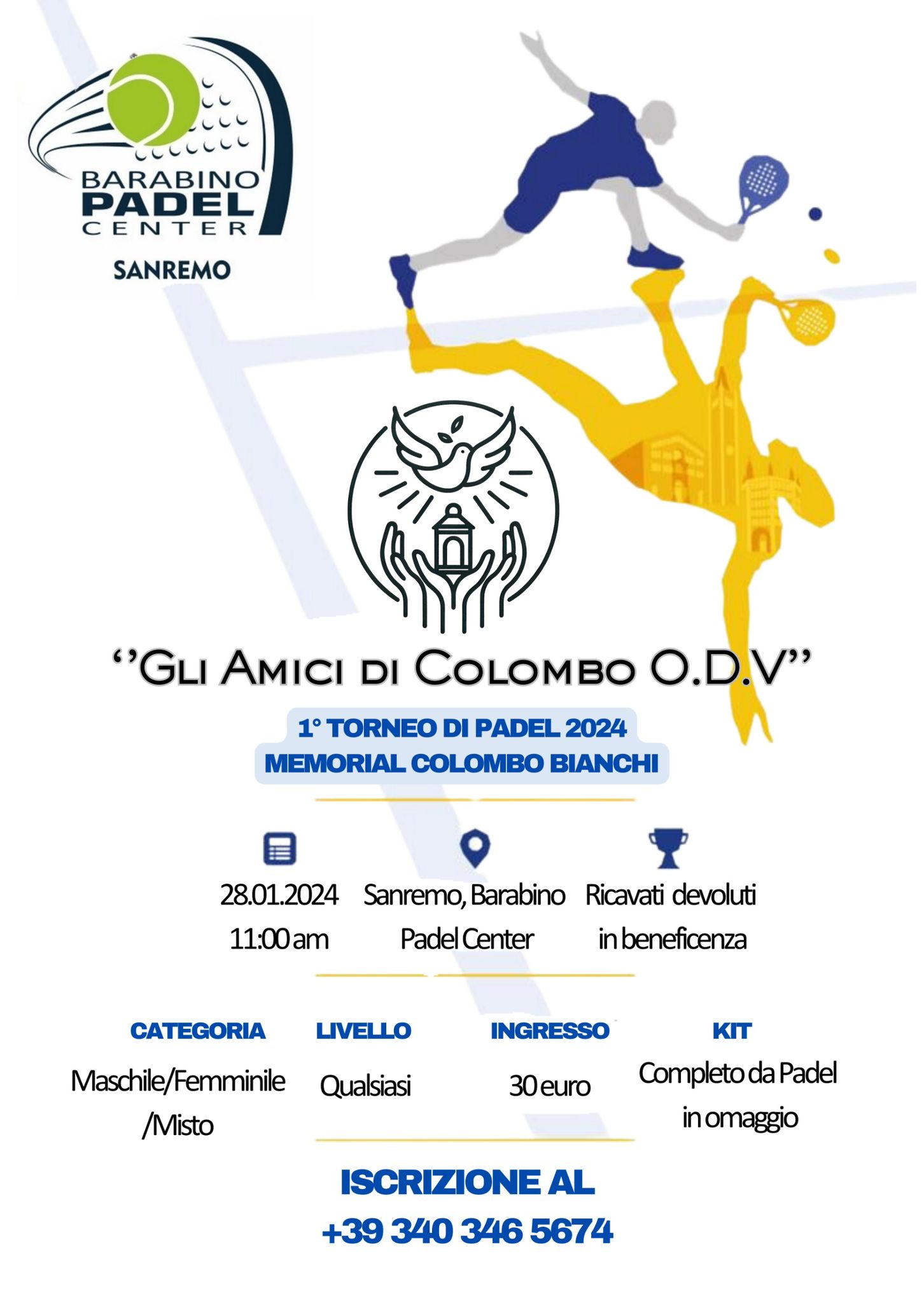 ‘Gli amici di Colombo Odv’: un Torneo di Padel per la salute mentale a Sanremo